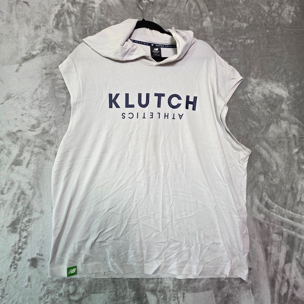 New Balance Klutch Athletics Mens Sleeveless Hoodie Gray Cotton Large 1587